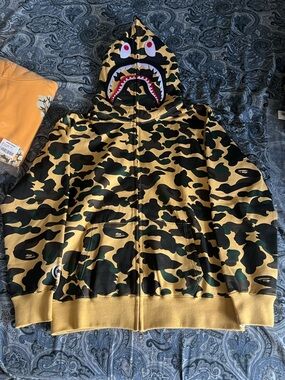 A Bathing Ape Yellow Camo Hoodie